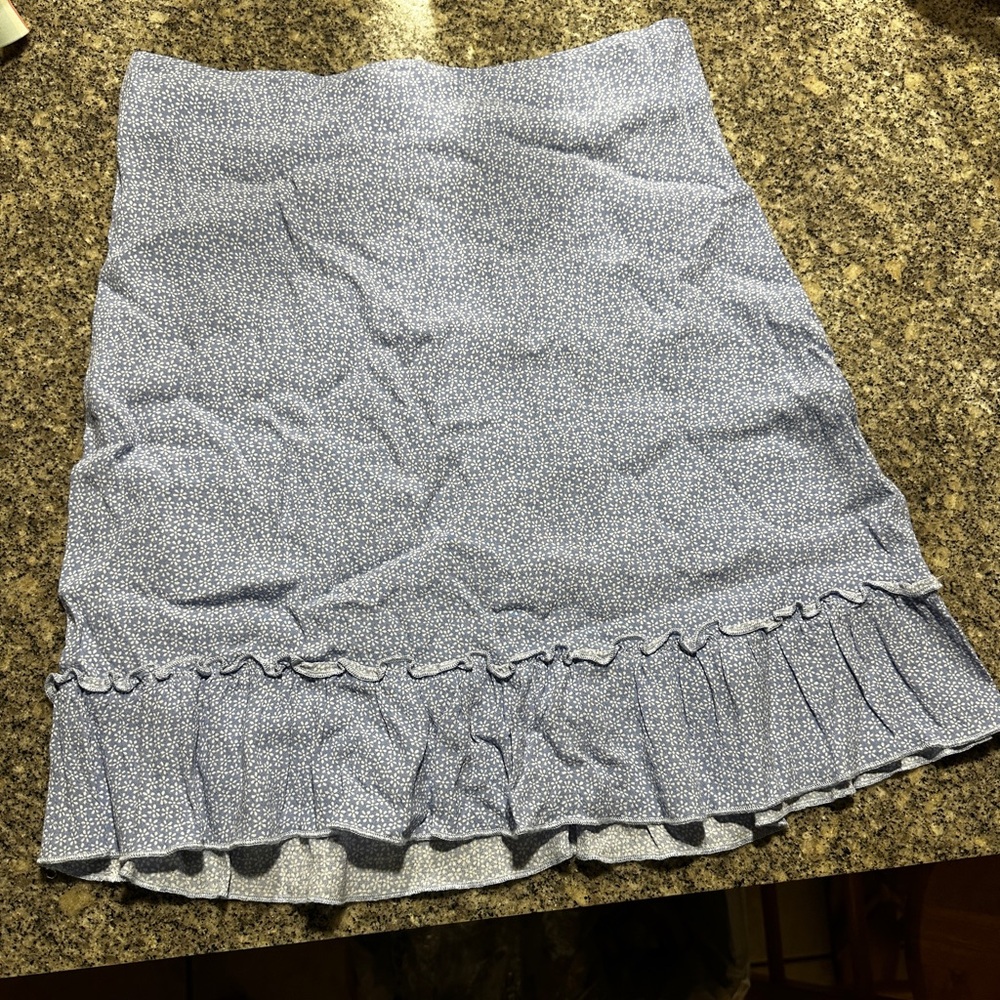 Blue Floral Skirt